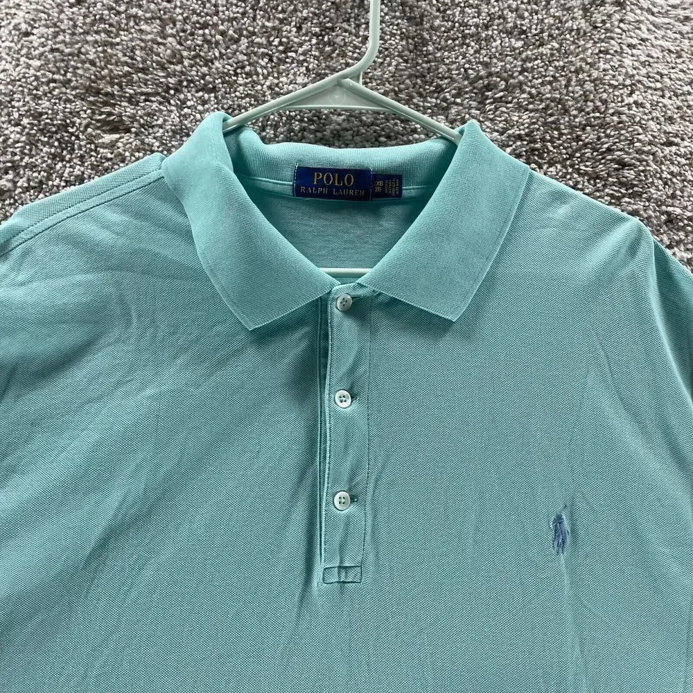 Polo Ralph Lauren Polo Shirt Adult 2XB Blue Short Sleeve Cotton Casual Pony Mens